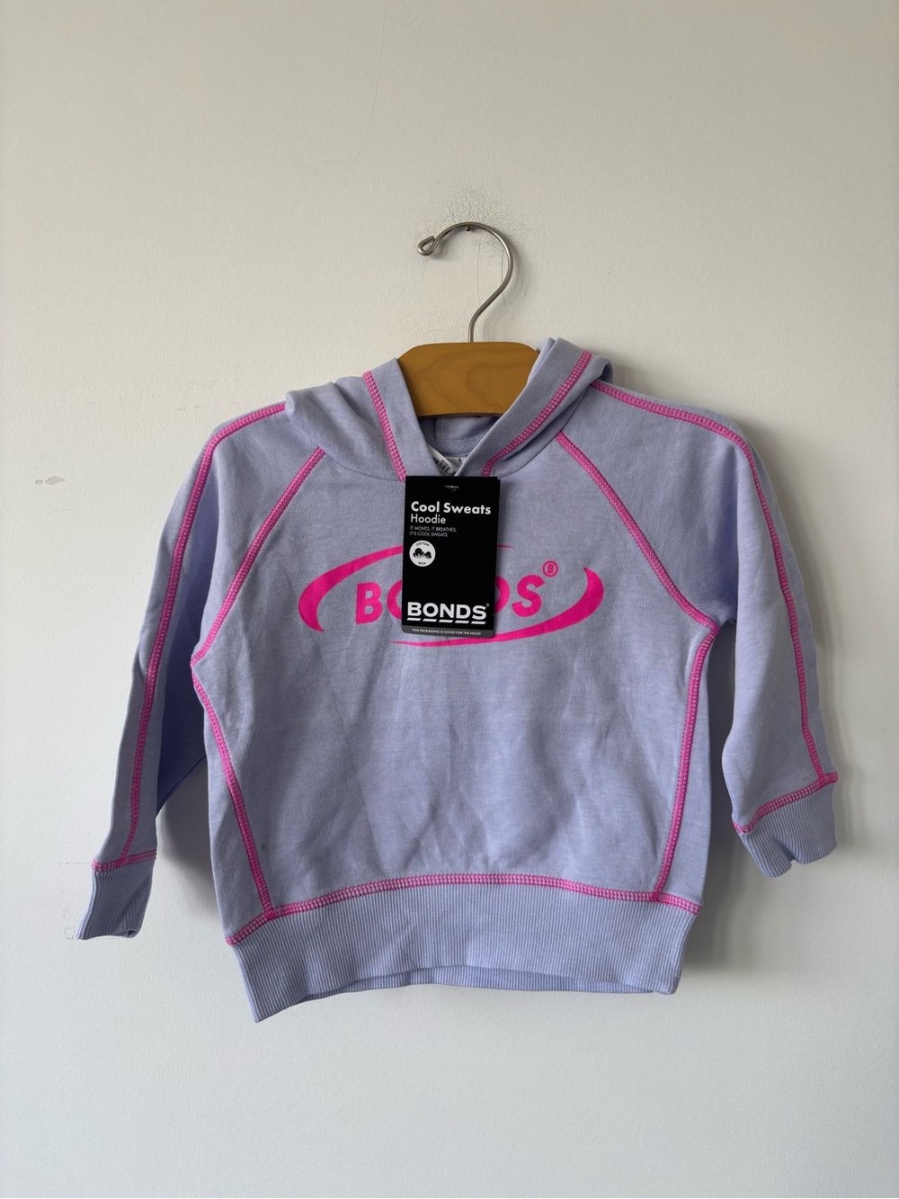 Bonds Lavender Hoodie with Hot Pink Logo